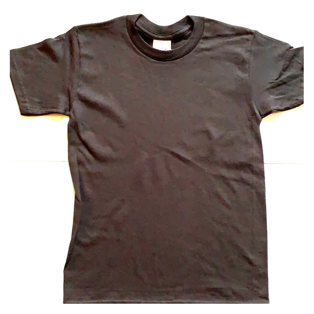 Kids Black Tee Short Sleeve Cotton T-shirt Youth Small Delta Pro Weight NWOT